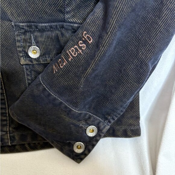 G-Star Originals Raw Womens Corduroy Jacket Button Up Flap Pockets Brown Sz M - Picture 2 of 3
